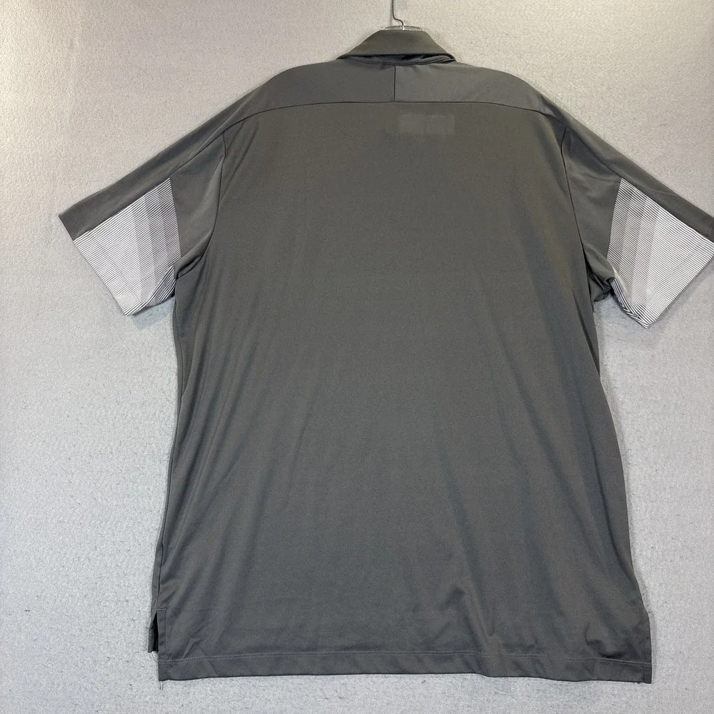 ADIDAS Polo SHIRT Men's Size 2XL Prime Blue Dri‎ Fit Stretch Gray Golf Top